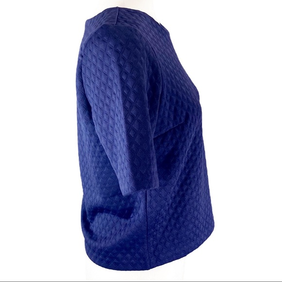 GIANNI BINI | Quilted Navy Short Sleeve | M - Picture 2 of 7